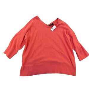 Lane Bryant Womens Coral V-Neck Sweater Size 14/16 60% New W/ Tags Basic Career